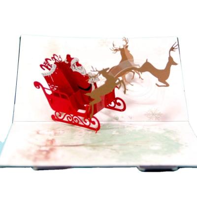 China Europe Music Christmas Wholesale 3d Paper Kirigami Pop Up Card for sale