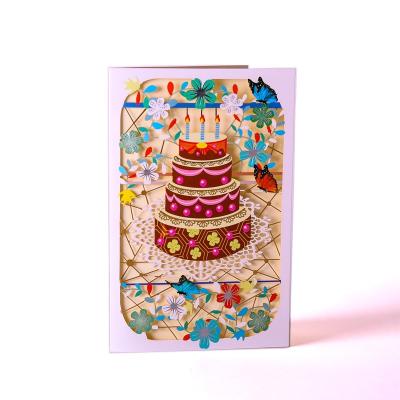 China China Vintage Printing Engraving Folding Gift Birthday Greeting Card for sale