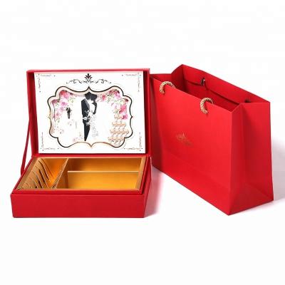 China Factory Wholesale Handmade Pop Gift Red Wedding Paper Candy Boxes for sale