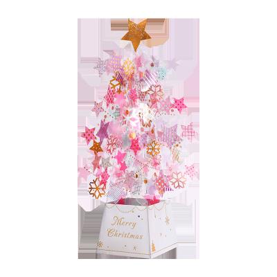 China Europe Supplier Custom 3d Paper Cutting Christmas Decoration Gift Ornaments With Greeting Card for sale