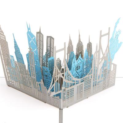 China China Custom Cut New York City 3D Paper Pop Up Gift Greeting Card for sale