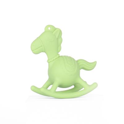 China Non-Toxic Baby Silicone Toy Rocking Horse Baby Teether Set Silicone Teether Baby Teething Toys for sale