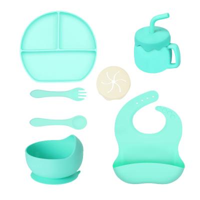 China XLEE Reusable Supports Sample Stock Baby Feeding Feeding Set Silicone Feeding Baby Food Sets Baby Feeding Set for sale