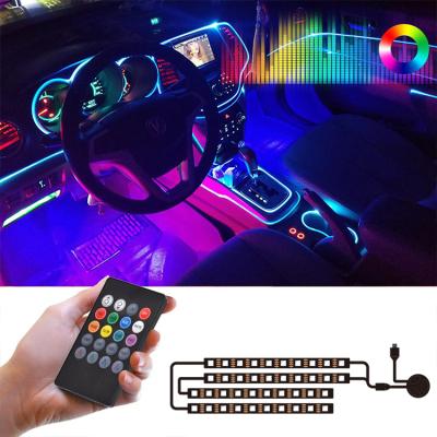 China Large Savings Decoration USB Charger Car Interior Atmosphere RGB Ambient Led Strip Light Flexible Decoration App for sale