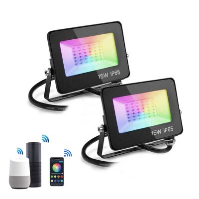 China Garden Control RGB Wireless Floodlight Smart Wifi LED Color Changing Flood Light for sale