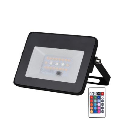 China Waterproof IP65 Theme Park RF RGBW 10W SMD Remote Control Spotlight RGB Slim Outdoor LED Flood Light for sale