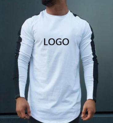 China Custom Logo Anti-Pilling Long Sleeves Mens T-Shirts Plus Size T-shirt Casual Solid Mens Custom T-Shirts For Mens Full Sleeve Quilting for sale