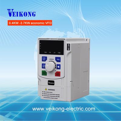 China Good Textile Competitiveness With Delta 50/60HZ Single Phase VSD Converter VEIKONG 0.75KW Inverter VFD for sale