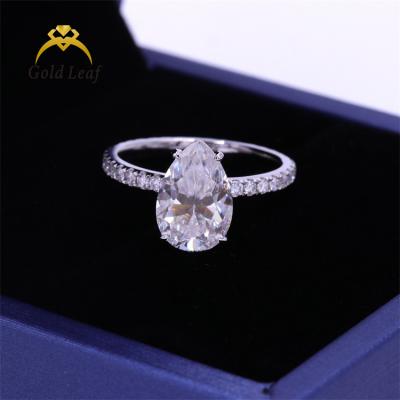 China 2023 fashion trendy design goldleaf jewelry new 14k gold moissanite wedding band ring luxury for wedding for sale