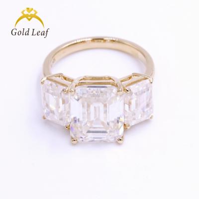 China CLASSIC Goldleaf Jewelry Moissanite 14k Gold Ring Custom Size Acceptable Women Wedding Jewelry for sale