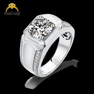 China Goldleaf CLASSIC Jewelry Hot Sale 925 Sterling Silver Moissanite Man Rings for sale