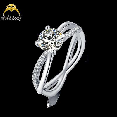 China CLASSIC Goldleaf Jewelry Silver 925 Rings Moissanite Wedding Rings Engagement Rings for sale