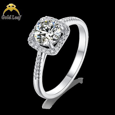 China CLASSIC Goldleaf Jewelry 925 Sterling Silver Rings Moissanite Wedding Rings Engagement Rings for sale