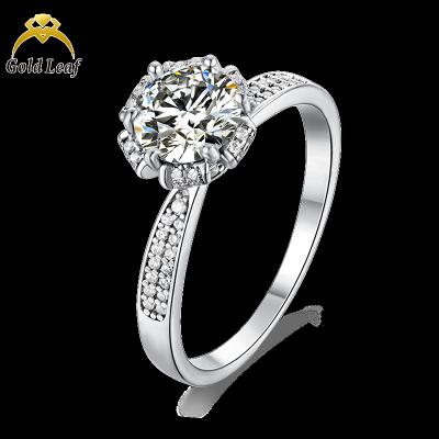 China CLASSIC Goldleaf Jewelry Silver 925 Rings Moissanite Rings Engagement Rings for sale