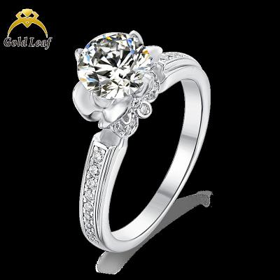 China CLASSIC Goldleaf Jewelry Silver 925 Rings Moissanite Wedding Engagement Rings Diamond Rings for sale