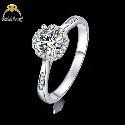 China Goldleaf Jewelry CLASSIC Zircon Rings Silver Moissanite Wedding Engagement Rings Rings for sale