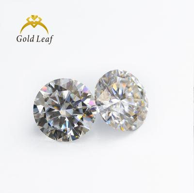 China Fire Goldleaf Moissanite Color Play or Round Shape White E-F Brilliant VVS1 Loose Cut Moissanite Gemstone for sale