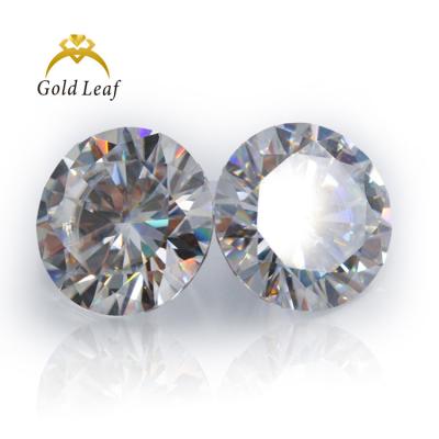 China Wholesale 6.50mm-12mm round cut DEF color VVS clarity GRA clarity moissanite moissanite price set or color fire goldleaf moissanite for sale