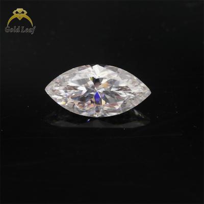 China Fire Goldleaf Factory Price Color GRA Moissanite Stone Color GRA Moissanite Stone White Diamond Marquise Cut Moissanite Price Per Carat E-F For Engagement Ring for sale