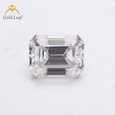 China Fire Goldleaf Wholesale Price Color VVS Emerald Cut Moissanite GRA Color Set or E-F Certificate White Moissanite Diamond Stone Loose Gemstones for sale