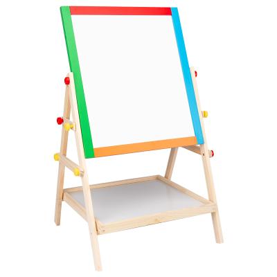 China Eco-friendly Material Classic Kids Holding Chalkboard Double Side Wooden Drawing Board for sale