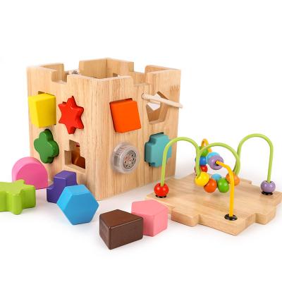 China Eco-friendly Material Hand-Eye Coordination Knowledge Color Toys Montessori Wooden Intelligence Box for sale