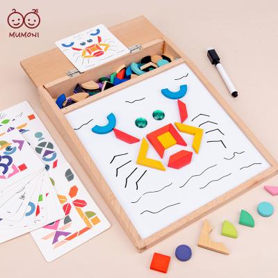 China Educational Child Toys New 3D Geometric Figure Toy Kids Color Shape Cognitive Matching Magnetic Drawing Board Puzzle Toy for sale