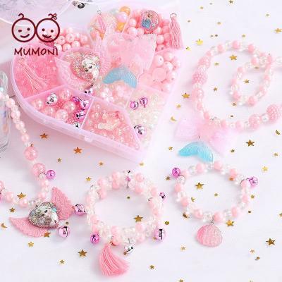 China 500/450pieces A Box Beads String Toy Fancy Design String Bead Set Girls Creativity Beading Kits DIY Jewelry Making Kit for sale