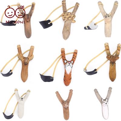 China Accept Customized Animals Design Hottest Selling Animals Design Slingshot Kids Hunting Toys Customized Wooden Slingshot for sale