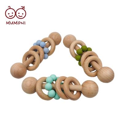 China Popular DIY Necklace Accessories Help Relieve Teething Discomfort Infant Baby Teether Plug Toy Beech Customized Baby Teether for sale