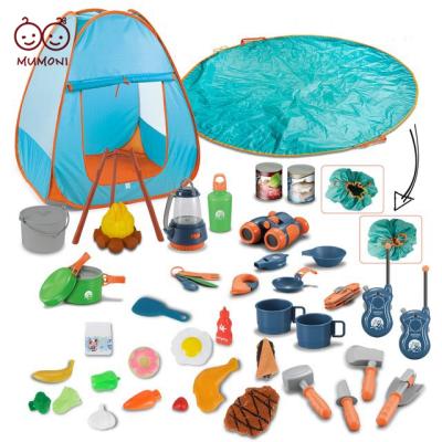 China We have different choices popular multifunctional indoor or outdoor pretend play with simulation camping tools 16/29/46 pcs camping game for sale