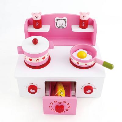 China Eco-friendly Material Wholesale Kids Toy Pretend Play Kitchen Set Train Hands On Ability Cooking Bench Toy for sale