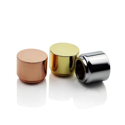 China New Fashion Cylinder Shaped Good Price High Grade Gold Silver Luxurious Aluminium Metal Perfume Bottle Cap for sale