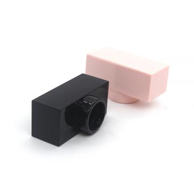 China Wholesale Plastic Luxury Perfume Cap Black Rectangle Perfume Bottle Caps for sale