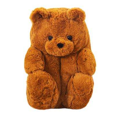 China Fashion Trend Hot Selling Stuffed Lovely Plush Teddy Bear Slipper Non-slip Indoor Animal for sale