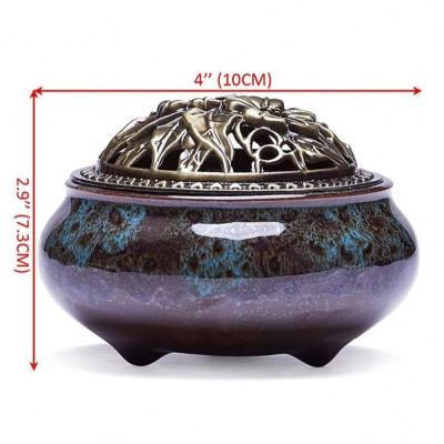 China Cheap Custom Handcrafted Blue Ceramic Home Decoration GH Stick Censer and Cone Incense Holder for sale