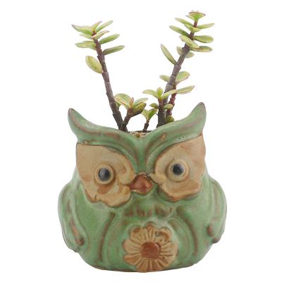 China American style GUANHONG set of six succulent plants Mini Owl Ceramic Pottery for sale