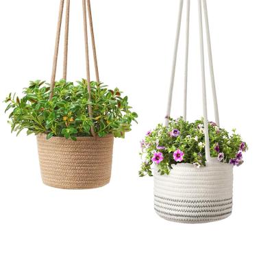 China Custom Wholesale Cheap Storage Viable Organizers 3pcs Cotton Rope Factory Basket Cotton Rope Basket Woven Bag for sale