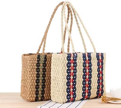 China Fashion Straw Tote Bag Beautiful Women Beach Custom Made Wholesale Straw Bag Multi Color Craft Straw Handbag for sale