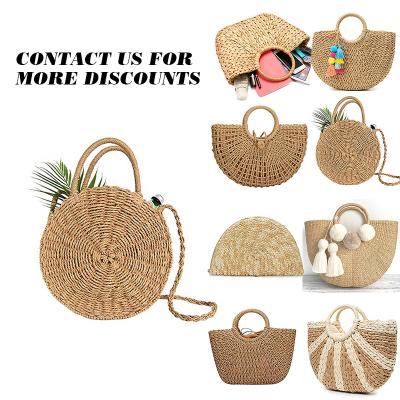 China PORTABLE Beach Embroidery Summer Straw Bag Moroccan Tote Bag Straw Bag For Women for sale