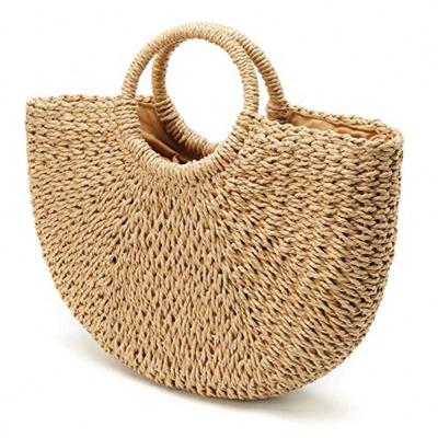 China Fashion Straw Handbag for Women Handmade Straw Bag Handle SummerBag, Straw Beach Handwoven Bag for sale