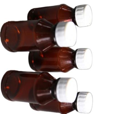 China Medicine Custom Designed 65ml Medicine Liquid Cap Amber Plastic Bottle for sale