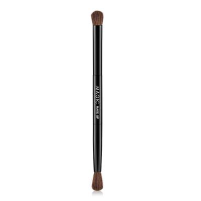 China Long Lasting Professional Cosmetic Pony Hair Eyeshadow Brush Eye Detail Soft Natural Hair Brush Double Head Eye Makeup Tool for sale