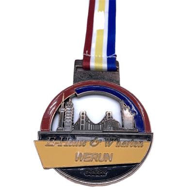 China Europe Medals Custom Sports Racing Hanging Marathon Finishers Custom Medal With Ribbon Manufacturer In China for sale