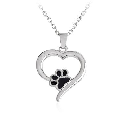 China Paw Pets CLASSIC Pendant Necklace Enamel Dog Charms Love Hear Necklace for sale