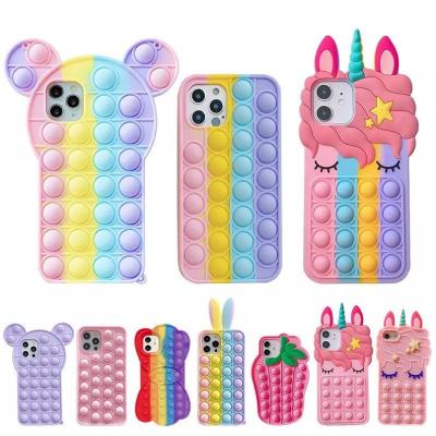 China Newest Poping Anti-fall Silicon Mobile Phone Case Designer Soft Phone Cases fidgety person toys for phones for sale