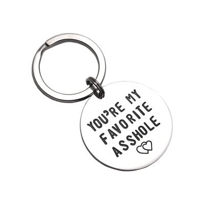 China Custom Keychains Men Logo Inspirational Stainless Steel Keychain Sc Car Fashion Metal Key Chains Valentines Day Gift Wholesale Couples for sale