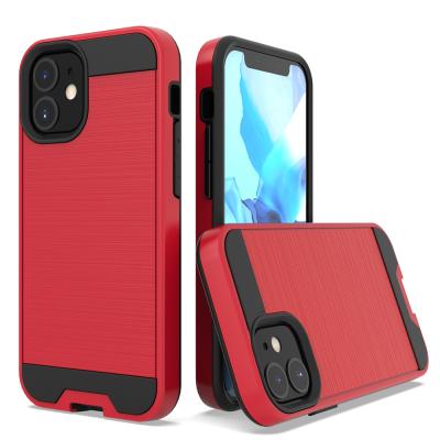 China New Next Shockproof Cell Phone Case With Brushed Metal 2 In 1 Combo Protective Back Cover For iphone 12 mini 11 13 pro max for sale