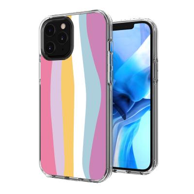 China Colorful Rainbow 8 Colors Shockproof Custom Cell Phone Case For iPhone 12 mini 11 5.4 6.1 6.7 13 pro max for sale