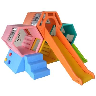 China High Quality Indoor Climbing Fun Center Combination Kids Toy Soft Honeycomb Slide Playset Sensory Exercising Soft Toy for sale